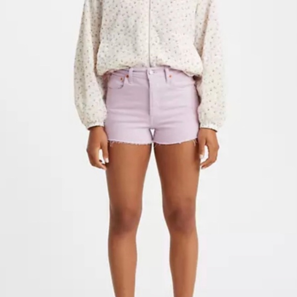 Levi’s Premium Denim Ribcage Shorts Lavender Jean Summer Purple Cotton